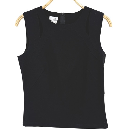 Akris Punto Tops - Akris Punto Sleeveless Top Womens 8 Black Excellent Italian Fabric Shell Zip